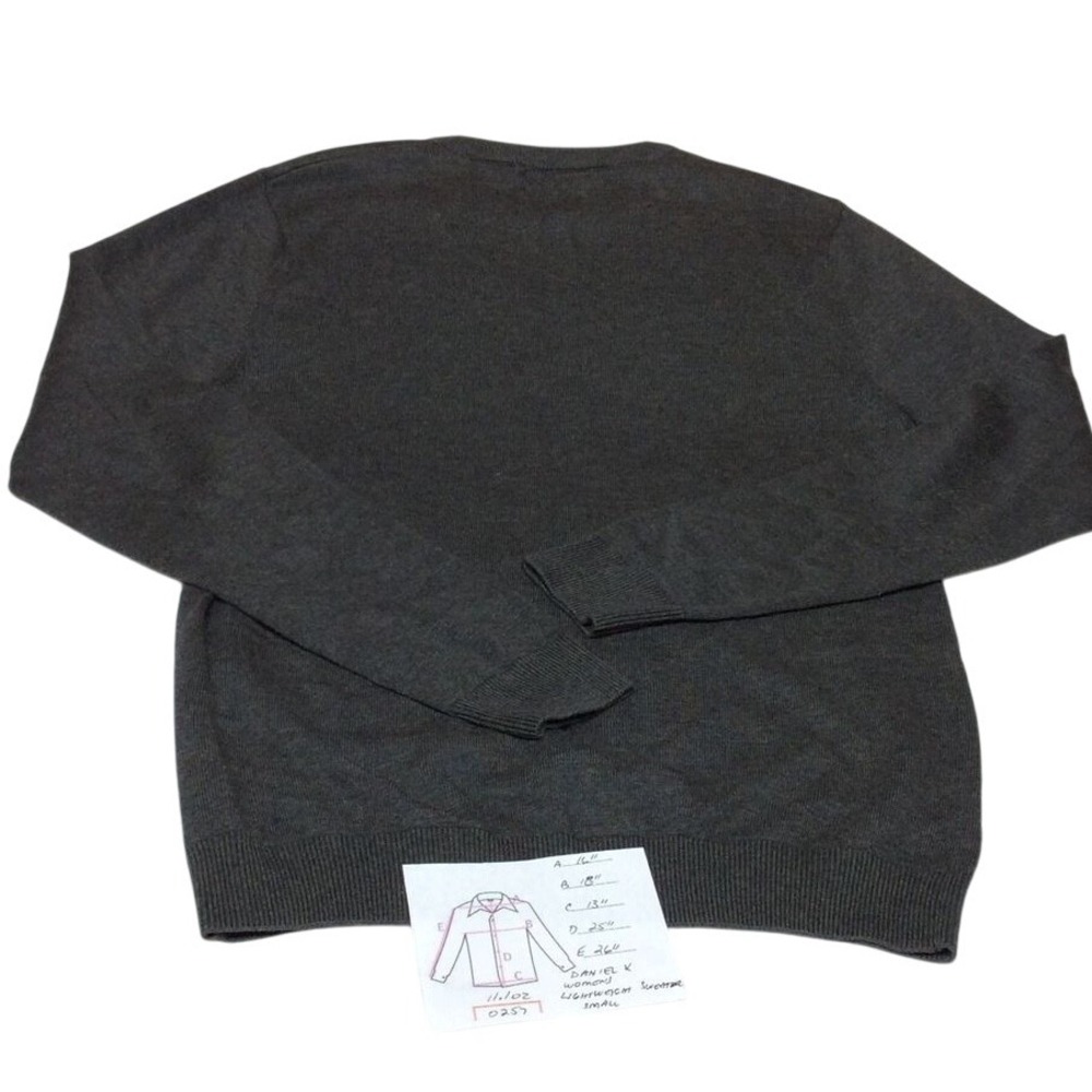 Daniel K Classic Gray Lightweight Sweater women's Crewneck Pullover Top Size S